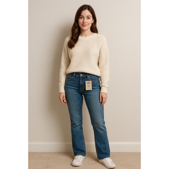 Classic Mid-Rise Slim Fit Blue Jeans Levi Strauss Signature Women’s 8S W29 L28 - Picture 1 of 8